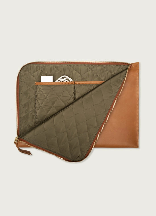 13" Leather Laptop Sleeve (olive)