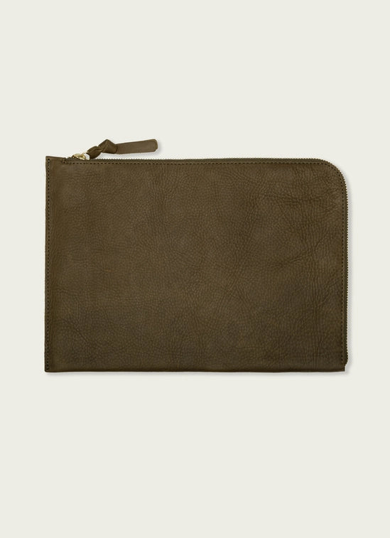 13" Leather Laptop Sleeve (olive)