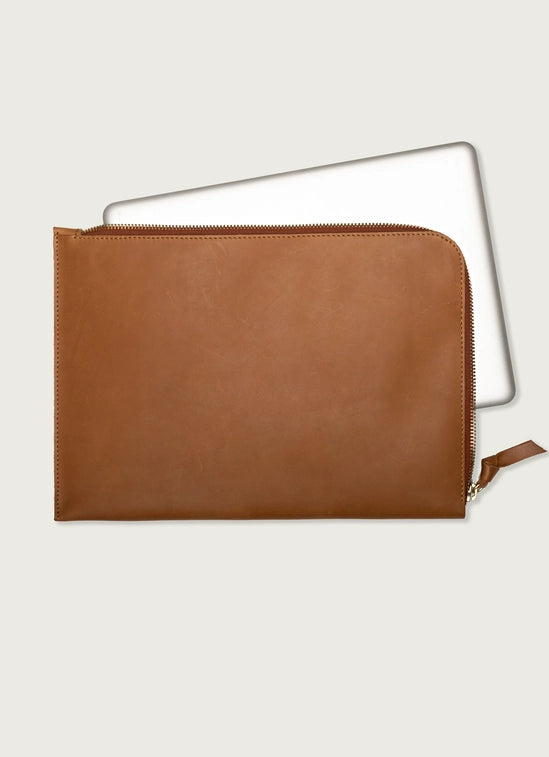 13" Leather Laptop Sleeve (olive)