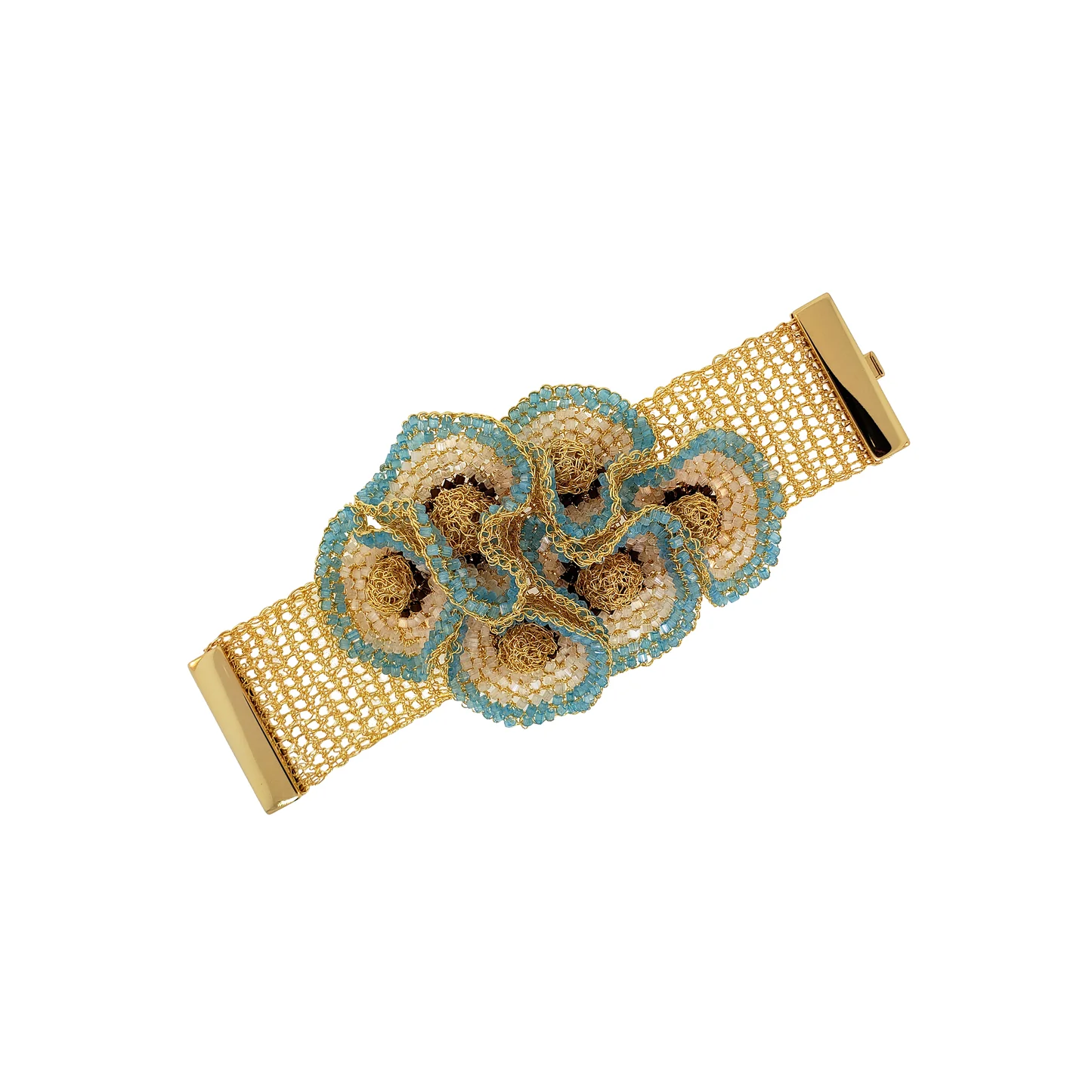 Blue & Brown Mix Signature Handmade Crochet Bracelet